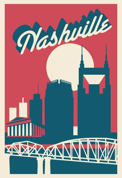Nashville Tennessee Abd Kartpostal — Stok Vektör