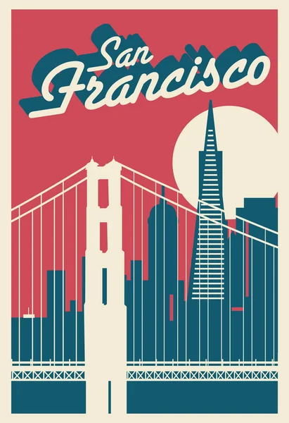 Postal San Francisco California — Archivo Imágenes Vectoriales