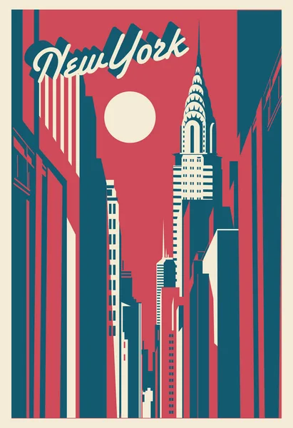 New York City Kartpostal — Stok Vektör