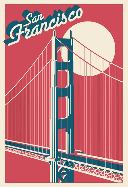 San Francisco California Postcard — Stock Vector
