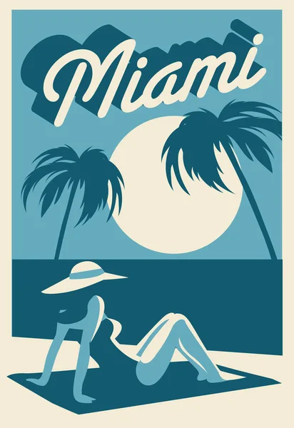 Miami Beach Floride Symbole — Image vectorielle