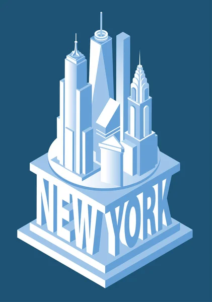 Нью-Йорк skyline ізометричного — стоковий вектор