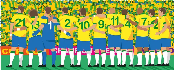 Brasiliens Nationella Fotbollslag Vektor Illustration — Stock vektor