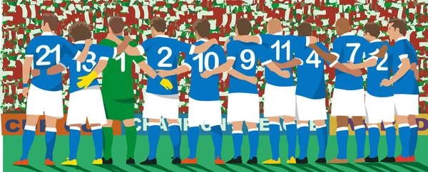 Italia Illustrazione Vettoriale Nazionale Della Squadra Calcio — Vettoriale Stock