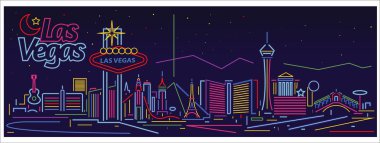 Las Vegas Nevada Neon işareti silüet vektör illüstrasyon