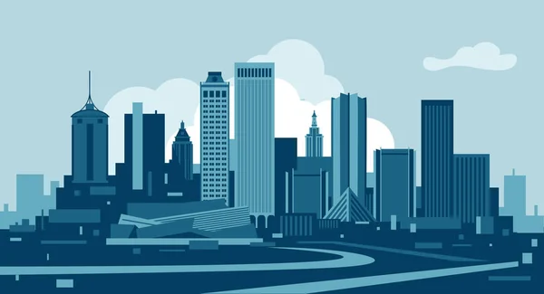 Tulsa Oklahoma Usa Stedelijke Skyline Vector Illustratie — Stockvector