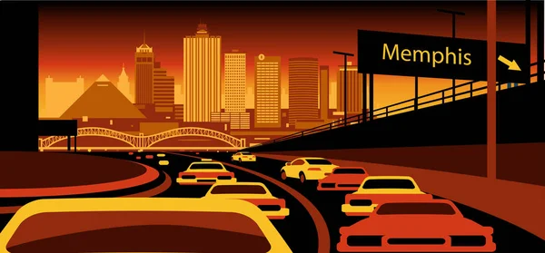 Memphis Tennessee Eua Skyline Ilustração Vetorial —  Vetores de Stock