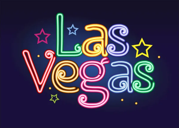 Las Vegas Nevada Amerika Neon Işareti — Stok Vektör