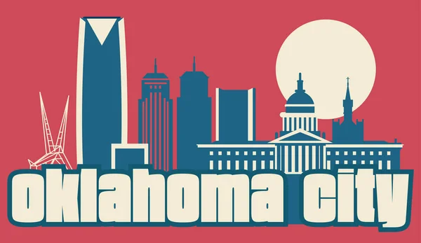 Oklahoma City Usa Urban Skyline Vektor Illustration — Stockvektor