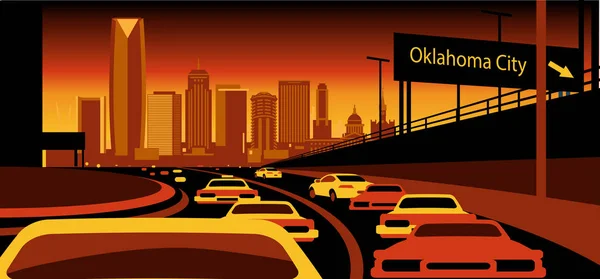 Oklahoma City Usa Illustration Vectorielle Skyline Urbaine — Image vectorielle