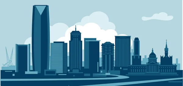 Oklahoma City Eua Ilustração Vetor Skyline Urbano —  Vetores de Stock