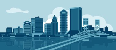 Jacksonville Florida Abd kentsel siluet vektör illüstrasyon