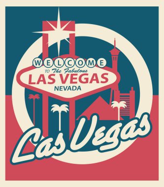 Las Vegas Nevada kentsel siluet kartpostal