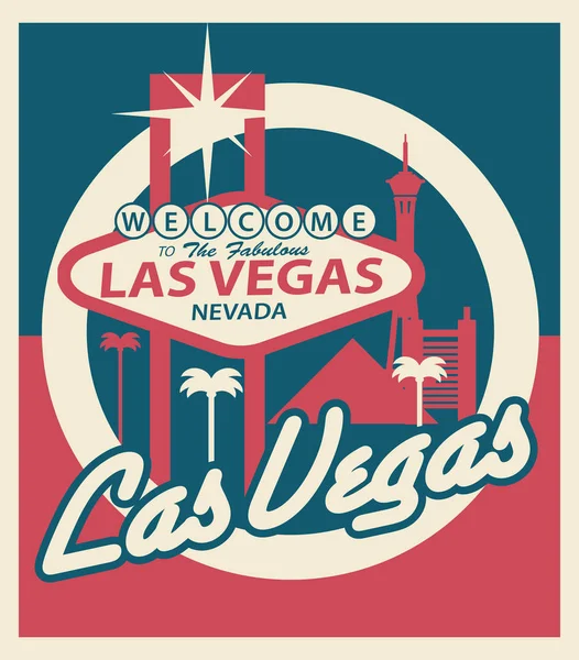 Las Vegas Nevada Stedelijke Skyline Briefkaart — Stockvector