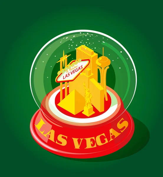 Las Vegas Nevada Usa Globe Neige — Image vectorielle