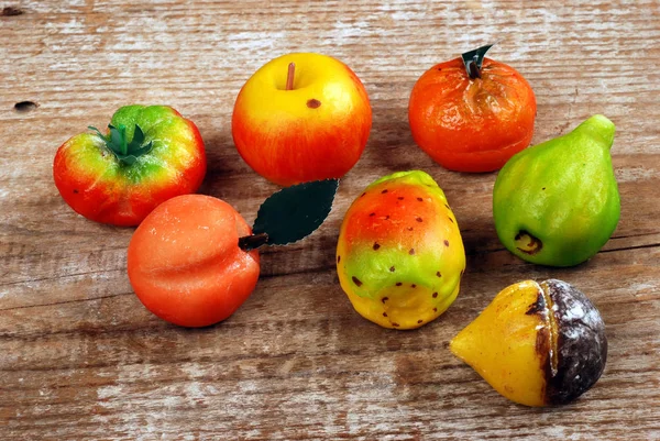 Frutos Maçapão Mesa Madeira — Fotografia de Stock