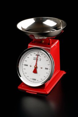 Ölçek çelik ve kırmızı siyah ve beyaz gıdalar için
