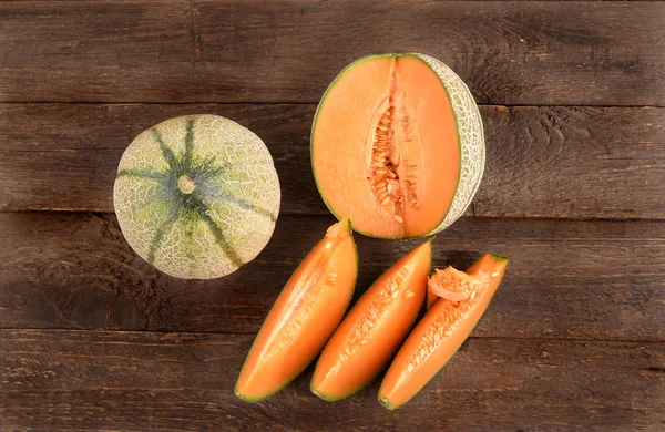 Cantaloupe Frutas Verão Fatiadas Perfumadas — Fotografia de Stock