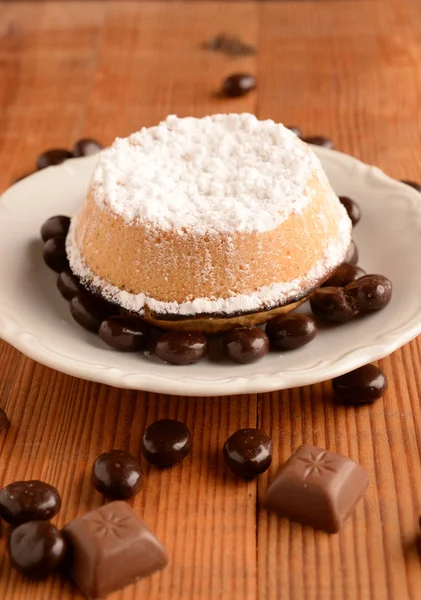 Dessert Baked Ricotta Chocolate Balls Wooden Table — Stock Photo, Image
