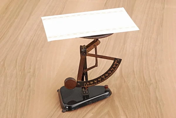 postal scale for letters on the table