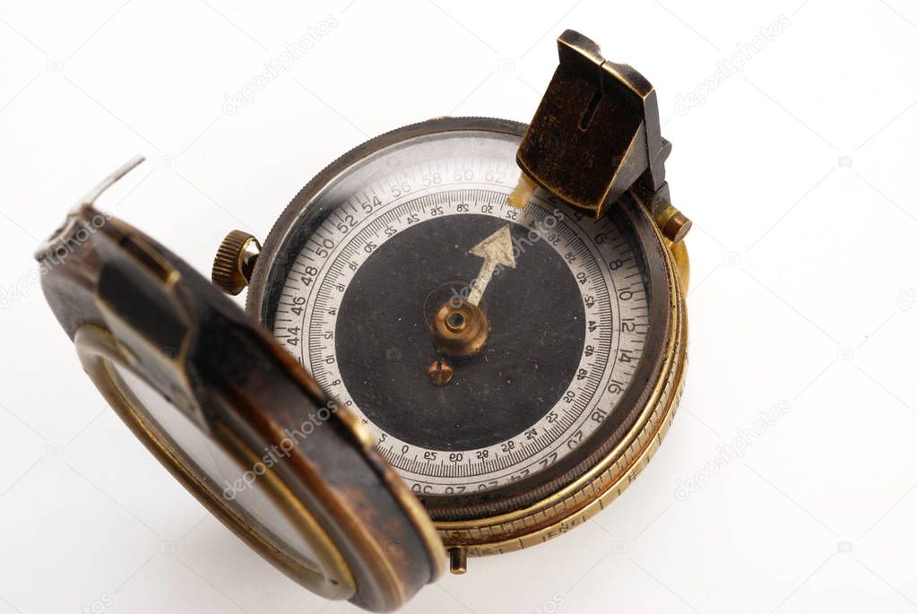 Ancient compass with cas