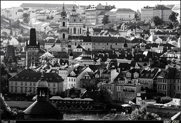 Veduta Bianco Nero Praga — Stockfoto