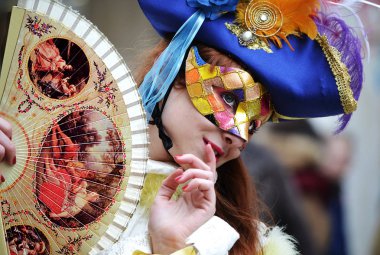 Arlecchino, manchera Veneziana Karnavalı Venezia