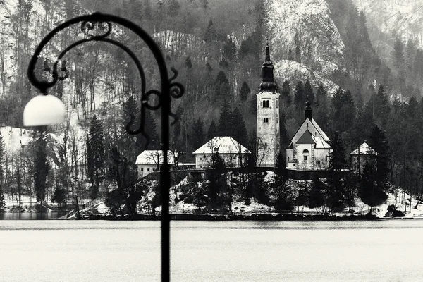 Kirche Der Insel Slowenien — Stockfoto