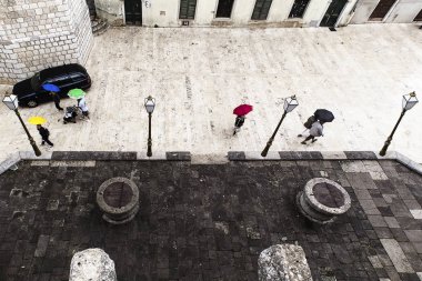 Cherso/ Croazia 19 settembre 2016, Veduta di una piazza a Cherso cittadina dell'isola di Krk in Croati