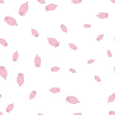 Dikişsiz desen domuzlarla komik teşkil etmektedir. Beyaz arka plan üzerinde izole.