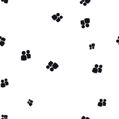 İnsanlar seamless modeli simgesi iki siluetleri. Basit vektör çizim. Beyaz bir arka plan üzerinde izole.