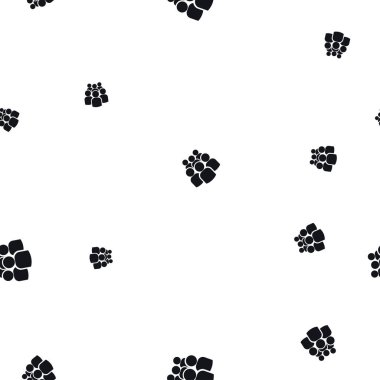 Altı Kişilik grubun simgesini seamless modeli siluetleri. Basit vektör çizim. Beyaz bir arka plan üzerinde izole.