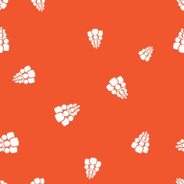 Simge on kişilik grubunun seamless modeli siluetleri. Basit vektör çizim. Turuncu arka plan.