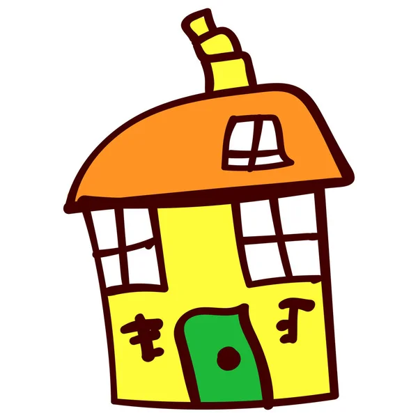 Dům ve stylu dětské kresby — Stockový vektor