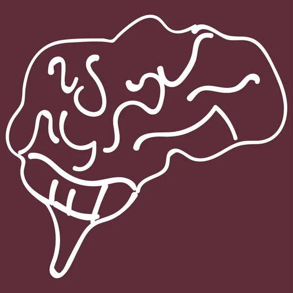 Dibujo Infantil Del Cerebro Humano Doodle Icono — Vector de stock