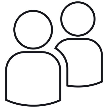 Simge iki kontür insan. Basit örnek. Beyaz bir arka plan üzerinde izole.