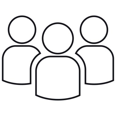 Üç kişilik grup simgesi. Basit örnek. Beyaz bir arka plan üzerinde izole.
