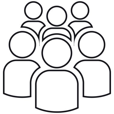Altı kişilik grup simgesi. Basit örnek. Beyaz bir arka plan üzerinde izole.