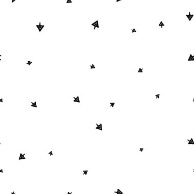 Seamless modeli. Dekoratif için seamless modeli ile el çekilmiş simgesi. Ok aşağı yön simge vektör tasarımı.