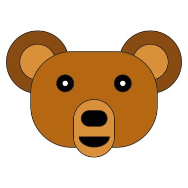 Yüz beyaz bir arka plan üzerinde ayı. Bir ayı kafası vektör çizim.