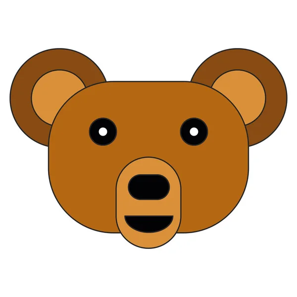 Bear Face White Background Vector Illustration Bears Head — Stock Vector