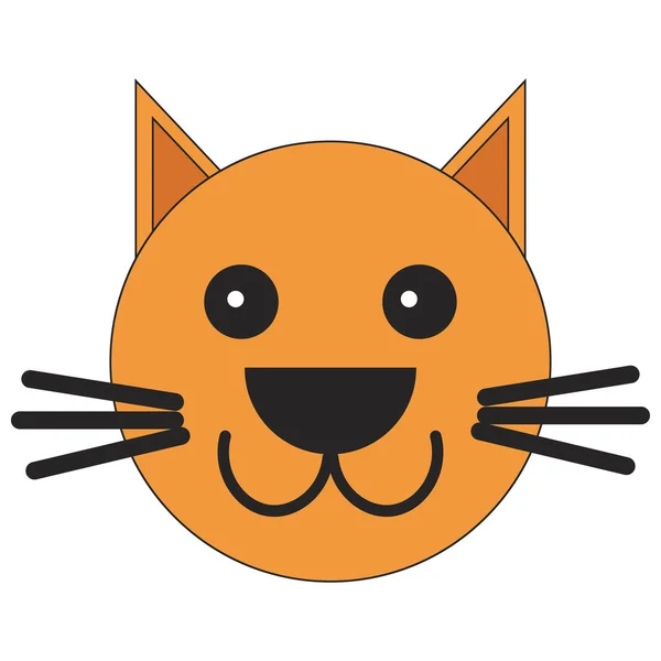Kopf Einer Katze Cartoon Stil Vektor Illustration Auf Weißem Hintergrund — Stockvektor