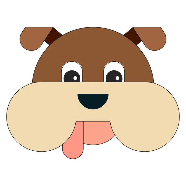 Dog Head Cartoon Flat Style Vector Illustration White Background — Stock Vector