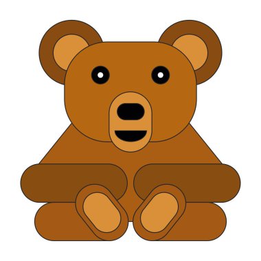 Düz stil karikatür ayı. Beyaz arka plan üzerinde vektör çizim.