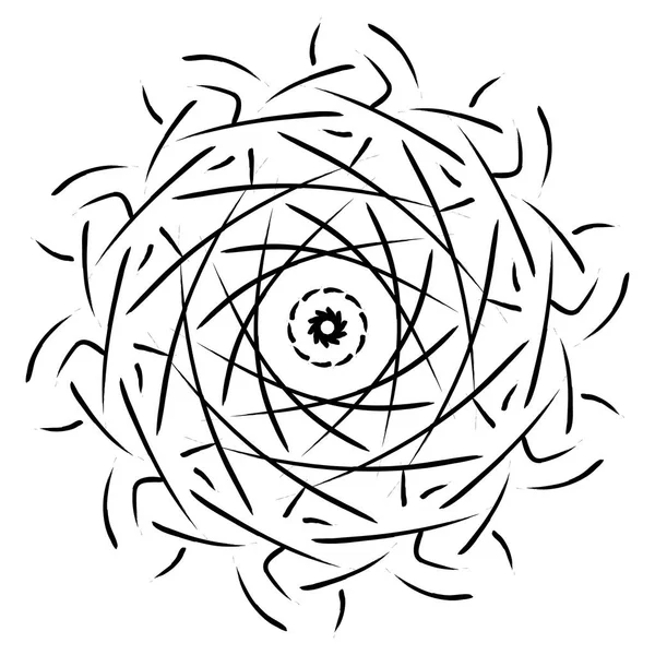 Mandala Geometrisk Ornament Illustration Svart Traceryen Vit Bakgrund — Stockfoto