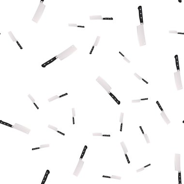 Mutfak bıçakları beyaz zemin üzerine Dikişsiz desen. Vektör çizim 3d tarzı