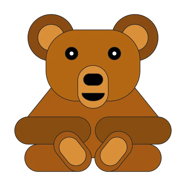 Urso Desenho Animado Estilo Plano Ilustração Fundo Branco — Fotografia de Stock