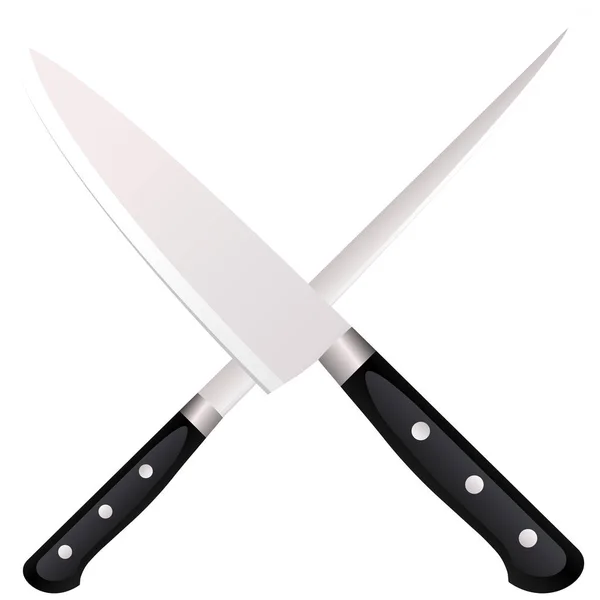 Ikona Pro Nože Ikona Pro Dva Překřížené Kovové Kuchyňské Nože — Stock fotografie