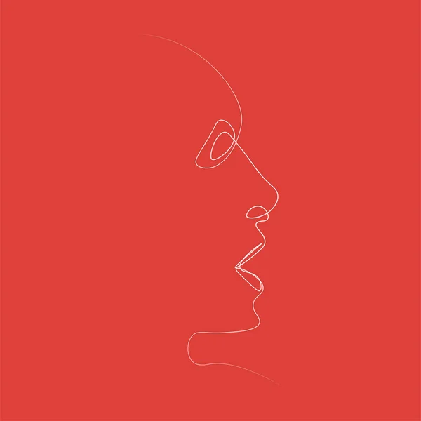 Homme Une Seule Ligne Illustration Vectorielle Sur Fond Couleur — Image vectorielle