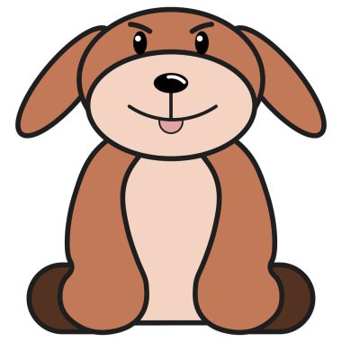 Kızgın köpek çizgi film tarzı. Beyaz arka plan üzerinde illüstrasyon vektör